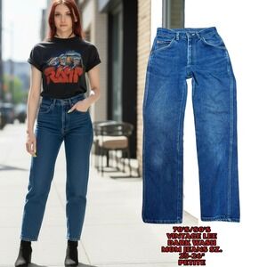 Vintage Lee Jeans 70s 80s Dark‎ Wash Mom Jeans Petite Size 25-26